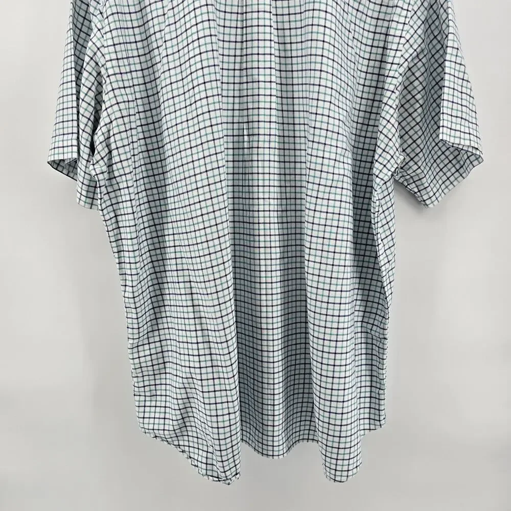 Polo Ralph Lauren White Check Flesh Pony Short Sleeve Button Down Shirt Men 2XB